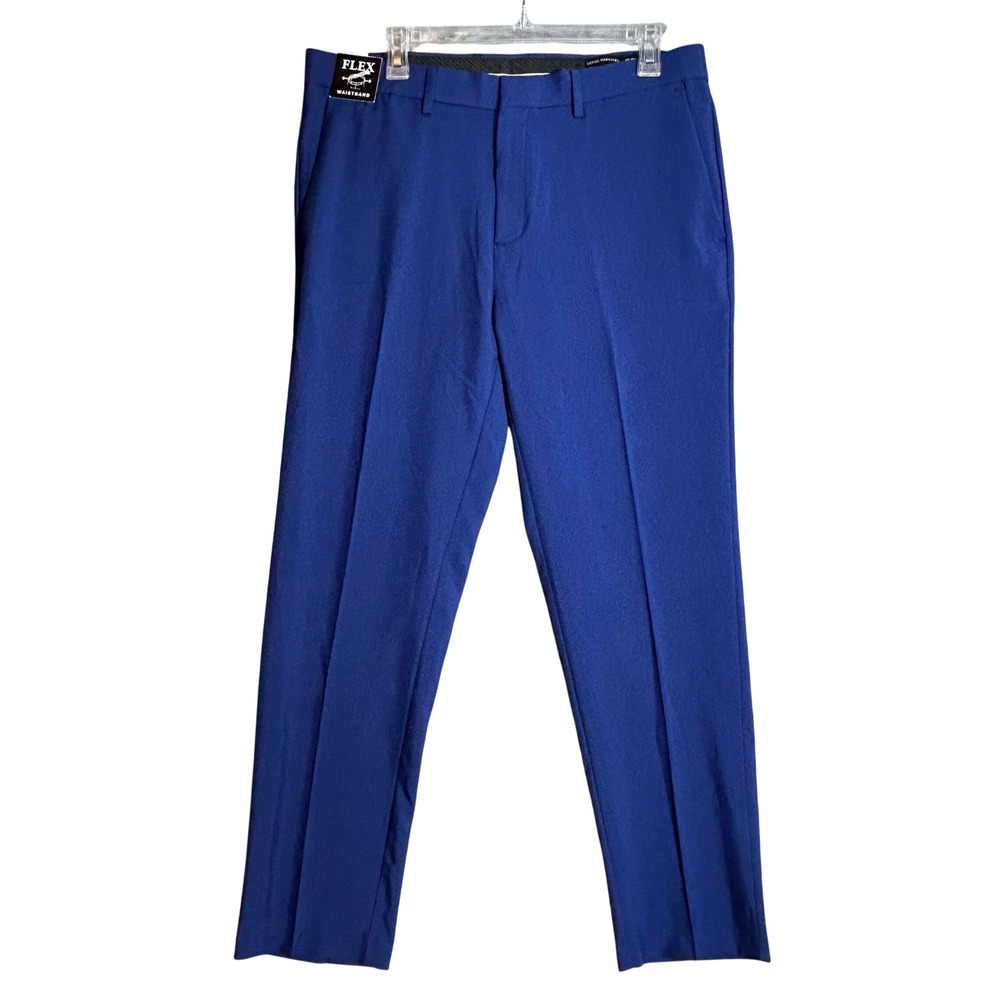 Louis Raphael Mens Slim Fit Premium Stretch Pants Bright Blue 34x30 LD50021 NWT